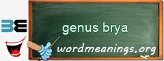 WordMeaning blackboard for genus brya